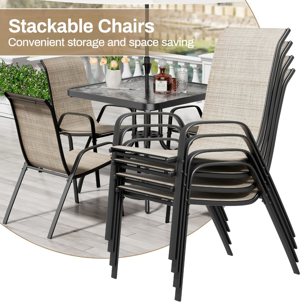 5-Piece Patio Dining Set with Stackable Design for Practical Everyday Home Use detail image - detail view 6