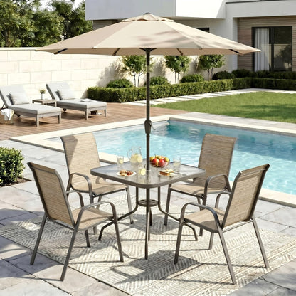 5-Piece Patio Dining Set with Stackable Design for Practical Everyday Home Use detail image - detail view 9