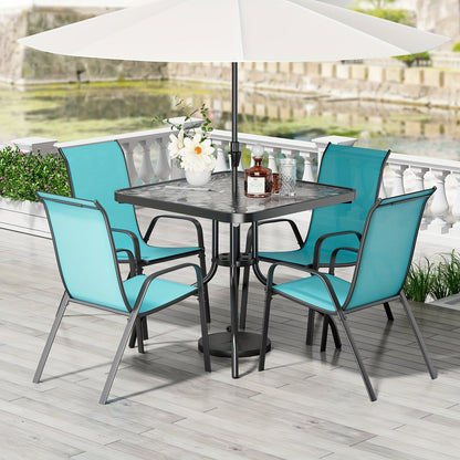 Patio Dining Set shown in the Light Blue option