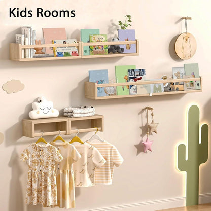 5-Piece Wall-Mounted Floating Wall Shelves for Nursery and Kids' Room detail image - detail view 3
