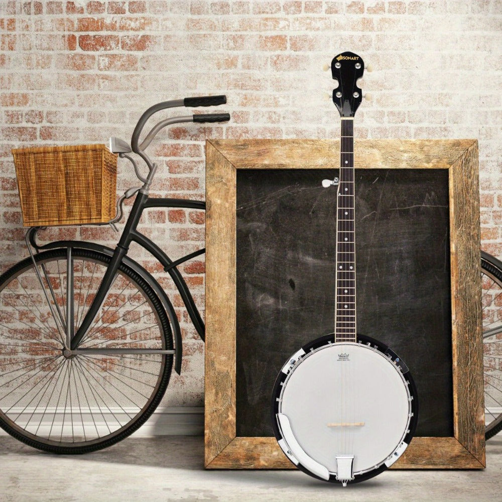 5-String Closed-Back Banjo, 24-Bracket Beginner Instrument with Case detail image - detail view 5