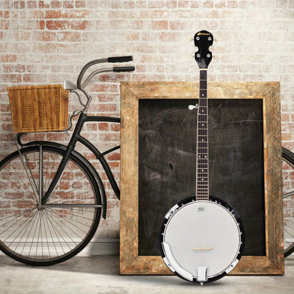 5-String Closed-Back Banjo, 24-Bracket Beginner Instrument with Case detail image - detail view 5