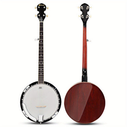 5-String Closed-Back Banjo, 24-Bracket Beginner Instrument with Case detail image - detail view 6