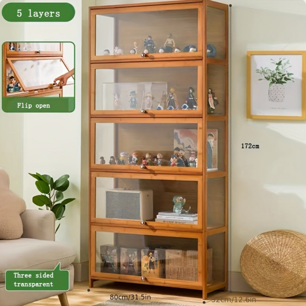 5-Tier Acrylic Display Cabinet with Crystal-Clear Finish for Living Room detail image - detail view 8