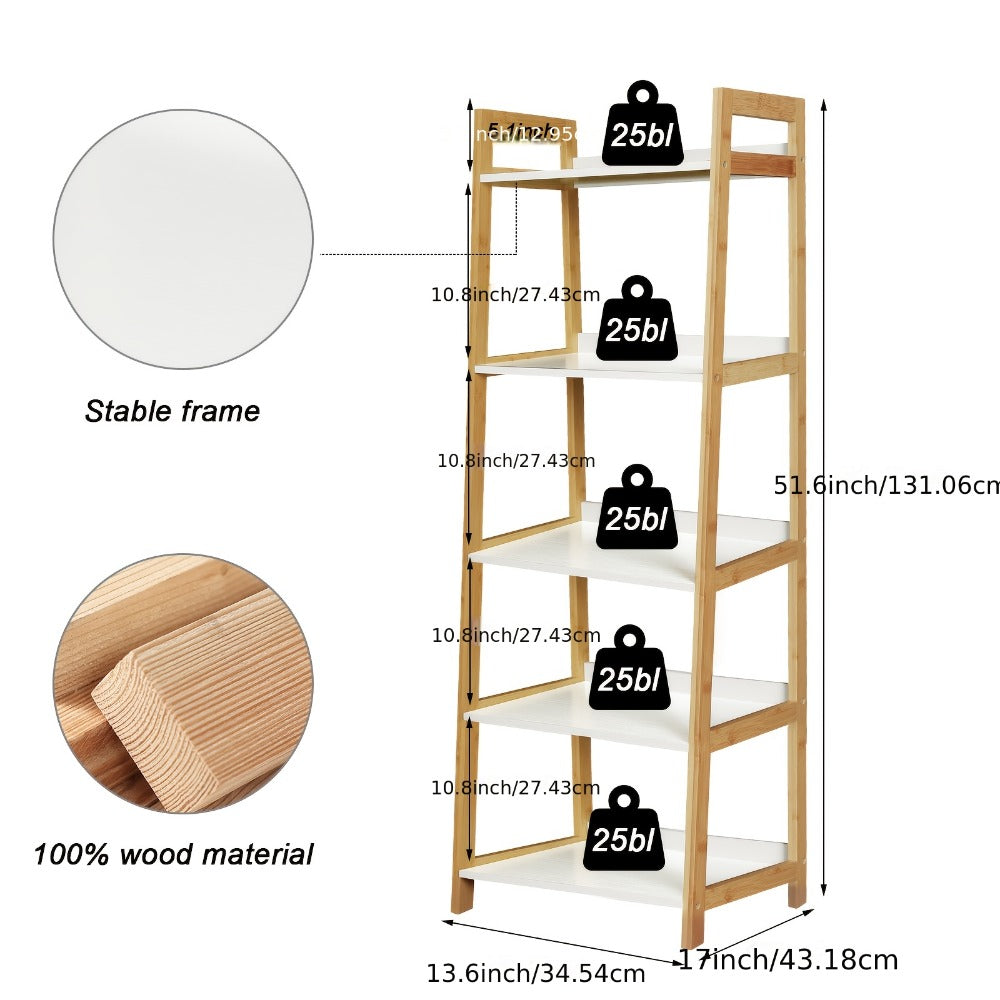5-Tier Bookshelves And Bookcases with Open Shelves and Multiple Color Options detail image - detail view 4