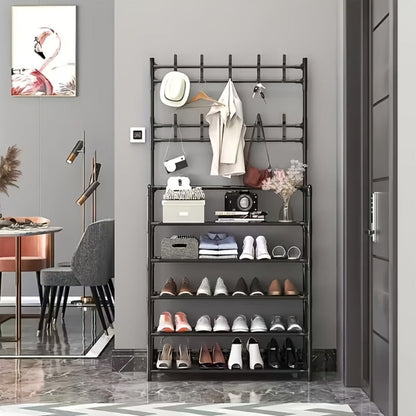 5-Tier Freestanding Coat Rack, Freestanding Garment Rack for Organized Everyday Storage detail image - detail view 5