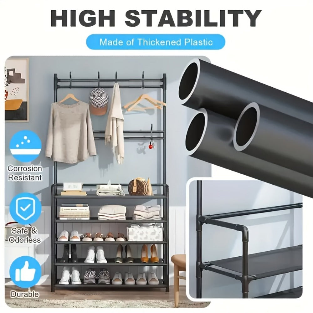 5-Tier Freestanding Coat Rack, Freestanding Garment Rack for Organized Everyday Storage detail image - detail view 6