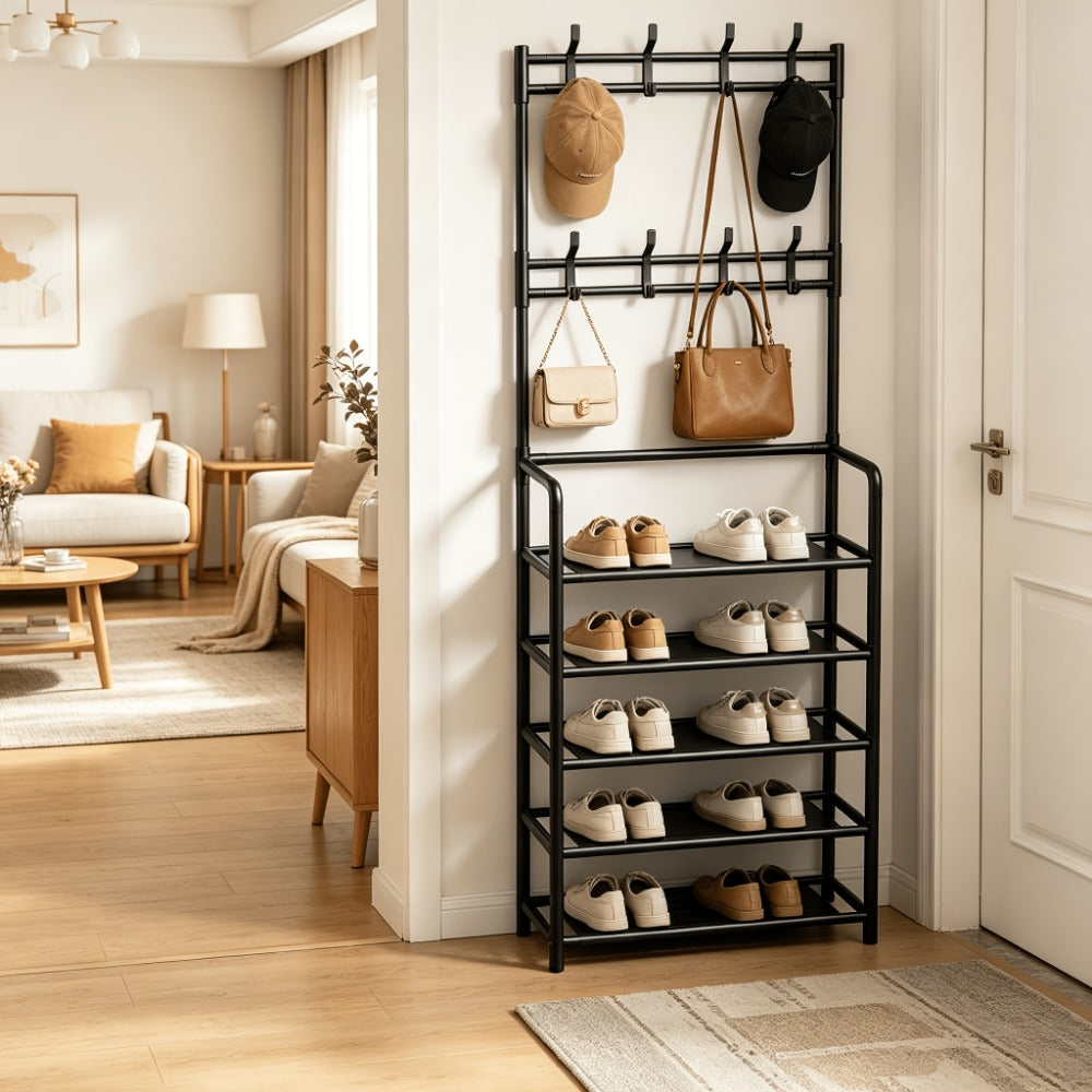 5-Tier Freestanding Shoe Rack with Tool-Free Assembly, Closet Shoe Shelf detail image - detail view 3