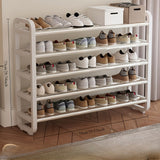 White 5-layer shoe rack, can hold 18 pairs of shoes