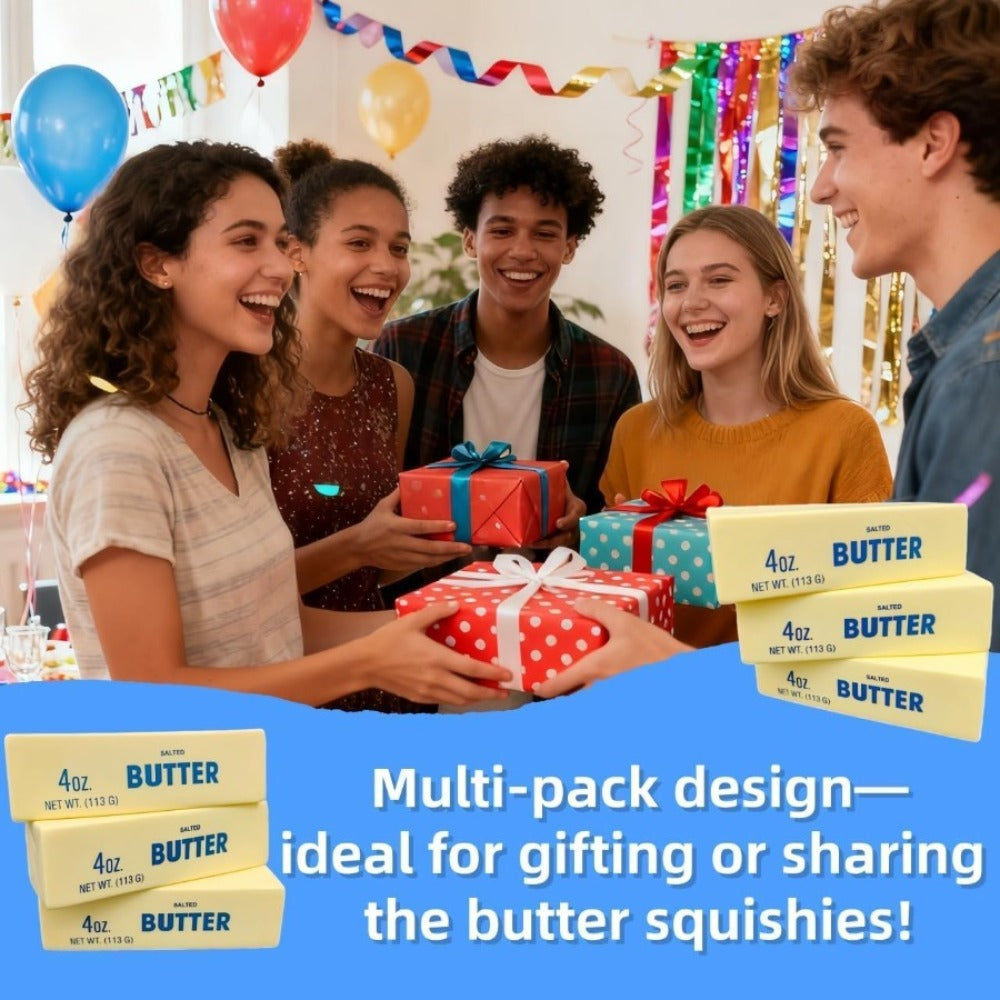 Butter Squishy Toys 10-Pack, Super Slow Rising Butter Stick Squishies, Realistic Food Fidget Toys for Stress
