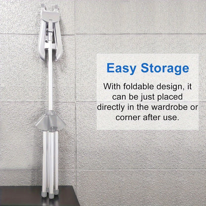 Telescopic Garment Drying Stand with Three Rotating Hanger Arms, Adjustable Height and Gray or Black Finish