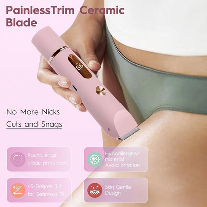 Women's Hair Trimmer 2-in-1 Bikini Trimmer & Electric Shaver - USB Rechargeable Dual Head Design