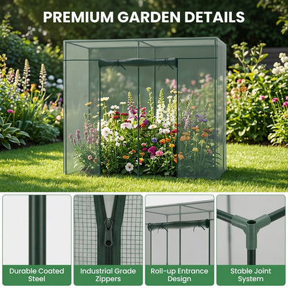 Plant Protection Tent Crop Cage with Zippered Door & Square Frame, Raised Garden Bed Cover Wind-Resistant for Outdoor Vegetables