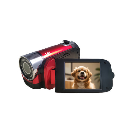 Portable 1080P Digital Camcorder with Rotating Screen & 32G Memory Card, Rechargeable Battery, Selfie Support