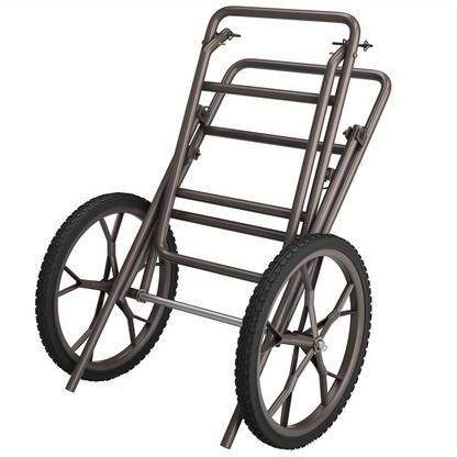 Deer Cart Folding Hunting Hauler Steel Frame 17" Wheels Utility Gear Dolly for Game & Tree Stand Transport