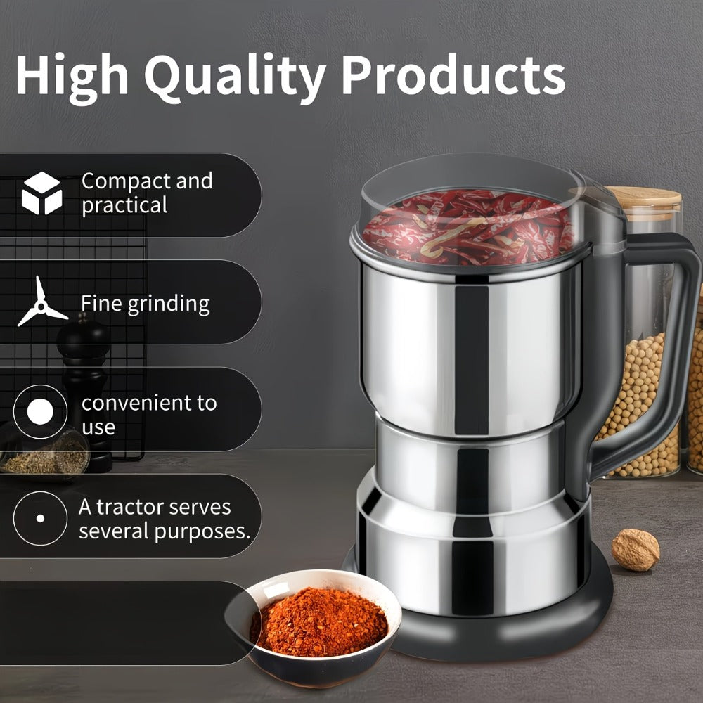 Electric Coffee Grinder 300W 25000RPM, 8-Blade Stainless Steel Spice & Grain Mill for Coffee Beans