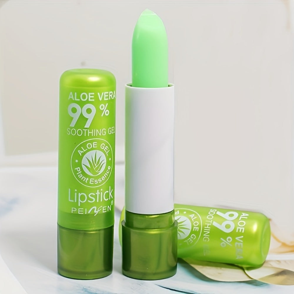 pH Color Changing Lipstick Aloe Squalane, Magic Green to Pink Formula, Glossy Lip Color, Personalized Shade Reactive Tint