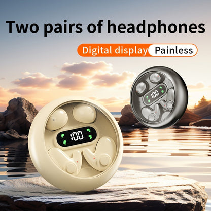 Wireless Earbuds Two-Pair Mini Sleep Set with Digital Display, Type-C Charging and Three Color Options