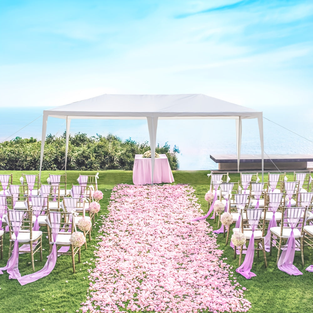 White Open-Sided Canopy Tent in 10x20ft or 10x30ft Sizes with Ropes, Stakes and No Sidewalls
