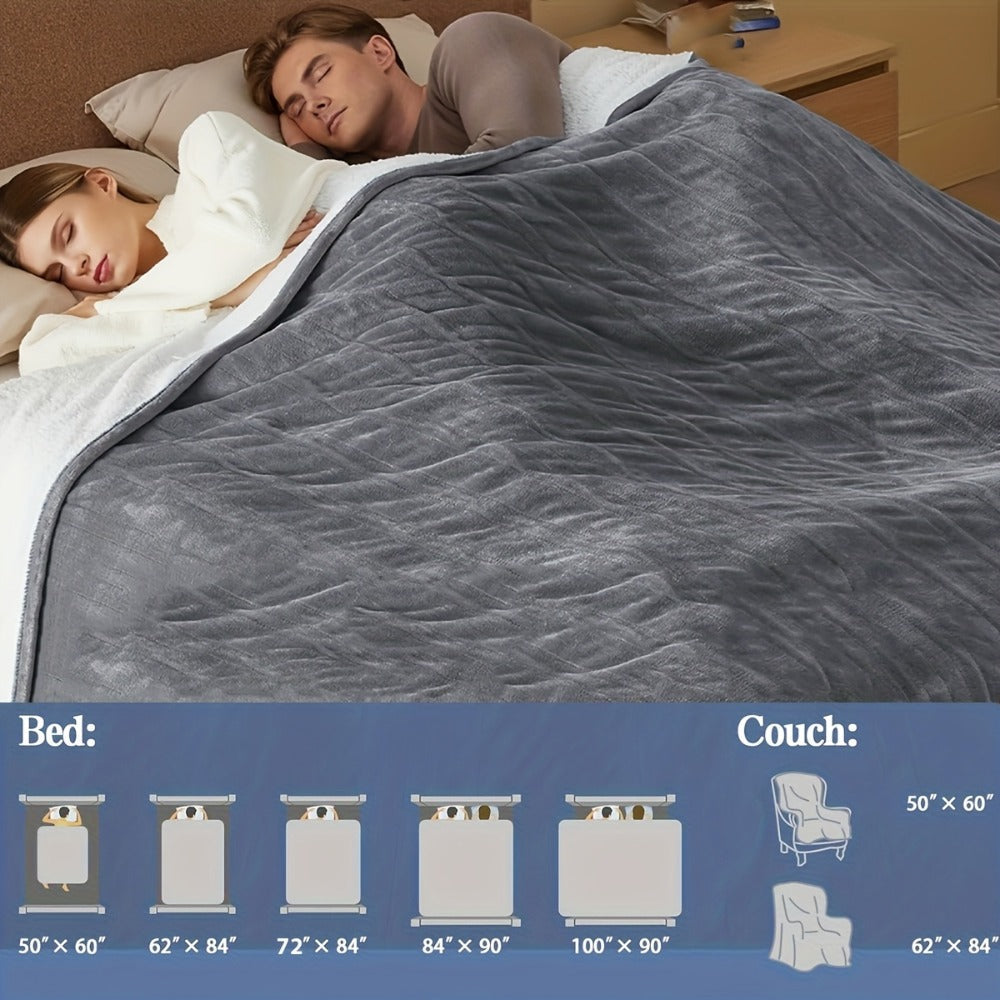 Electric Heated Blanket Dual Zone Independent Temperature Control A/B Zones for Entryways, Bedrooms and Living Spaces