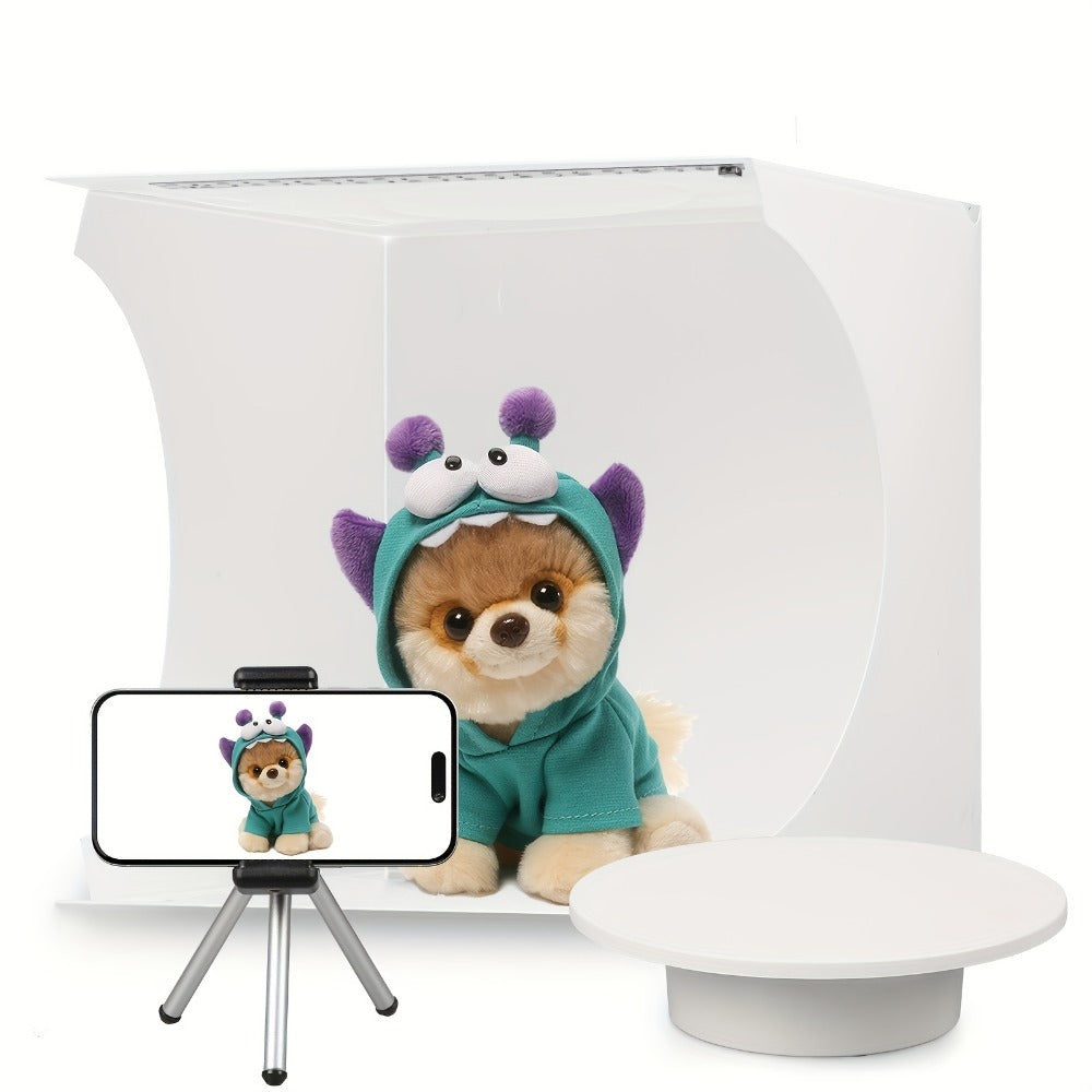 Photo Studio Lightbox Kit with 360 Motorized Turntable 6 Color Backdrops Foldable Fabric Tent for an Everyday Personal Care Routine
