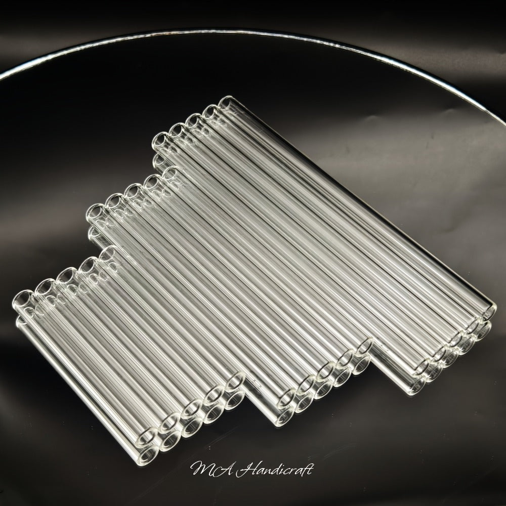 Glass Straws Reusable 12 Pack with Cleaning Brushes – Borosilicate Glass Drinking Straws 6 or 8 Inch, Clear & Colorful, Thick 12mm