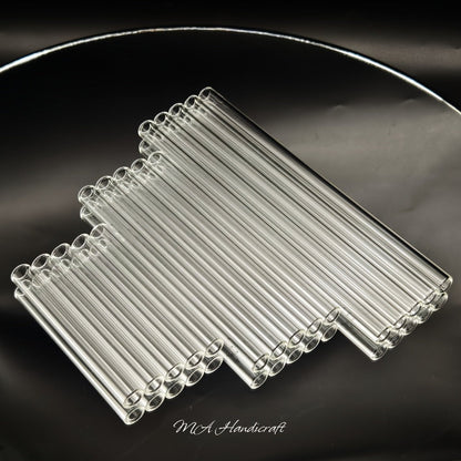 Glass Straws Reusable 12 Pack with Cleaning Brushes – Borosilicate Glass Drinking Straws 6 or 8 Inch, Clear & Colorful, Thick 12mm
