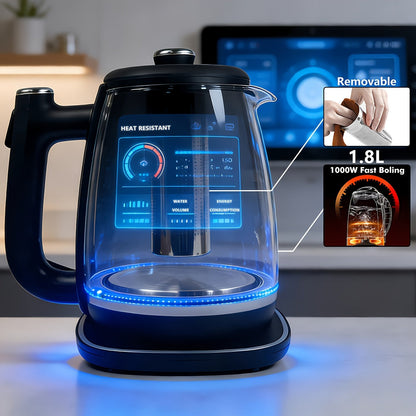 Electric Kettle 1.8L Stainless Steel, Fast Boil with Auto Shut-Off, Boil-Dry Protection, Removable Filter & 360° Swivel Base