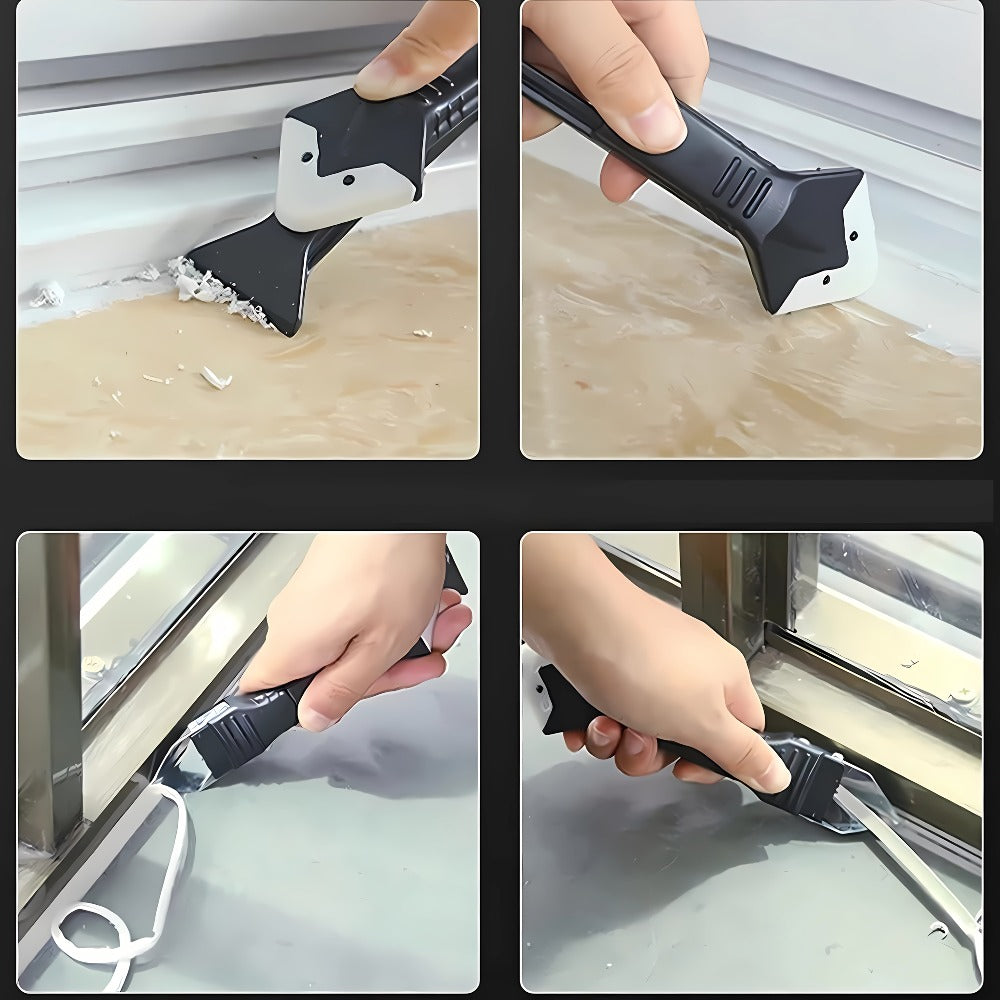 Grout Removal Tool Set 6-in-1 with 5 Replaceable Stainless Steel Blades – Multi-Function Tile Grout Scraper