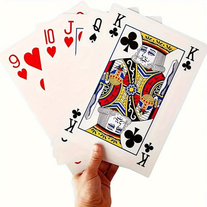 Giant Playing Cards 4x 6x Jumbo Size Poker Cards – Extra Large Card Game Set for Outdoor Party Backyard Fun Family Game Night Kids Adults