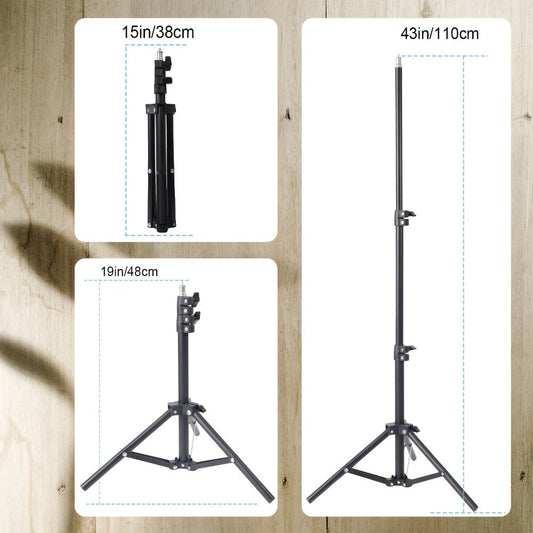 10- or 12-Inch USB Ring Light with Floor Tripod, Center Phone Holder and Three-Color Model Options