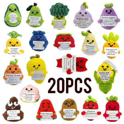 Crochet Doll Set 20pcs Handmade Emotional Support Dolls, Cute Collectible Okra Plush Figures