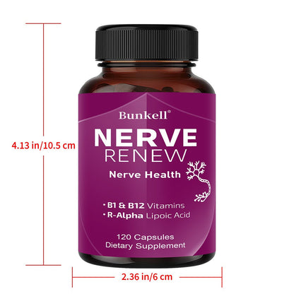 Neurohealth Supplement with Vitamins B1 & B12, Brain, Nerve & Energy Support Premium Formula for Women & Men