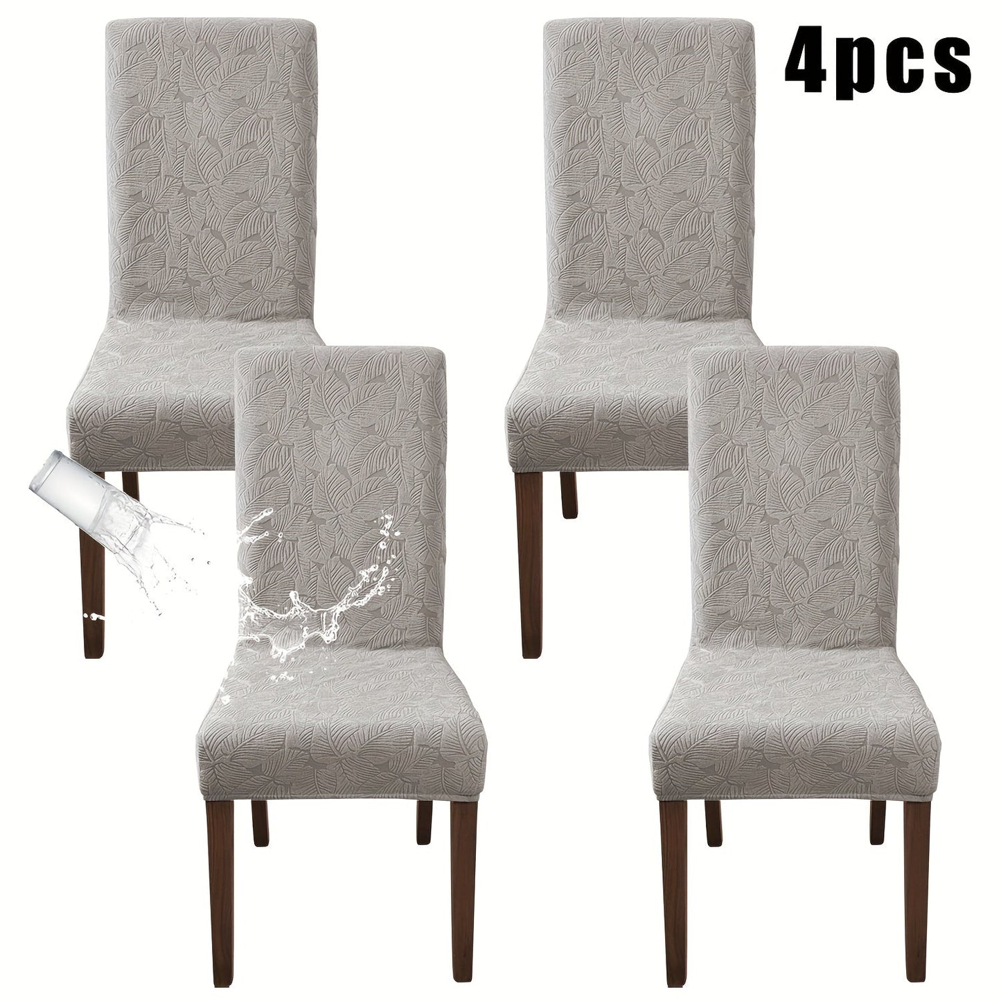 Stretch Dining Chair Covers Set of 4/6 – Plant Print Slipcovers for Dining Room Kitchen Chairs, Elastic Parsons Chair Protector, Home Decor