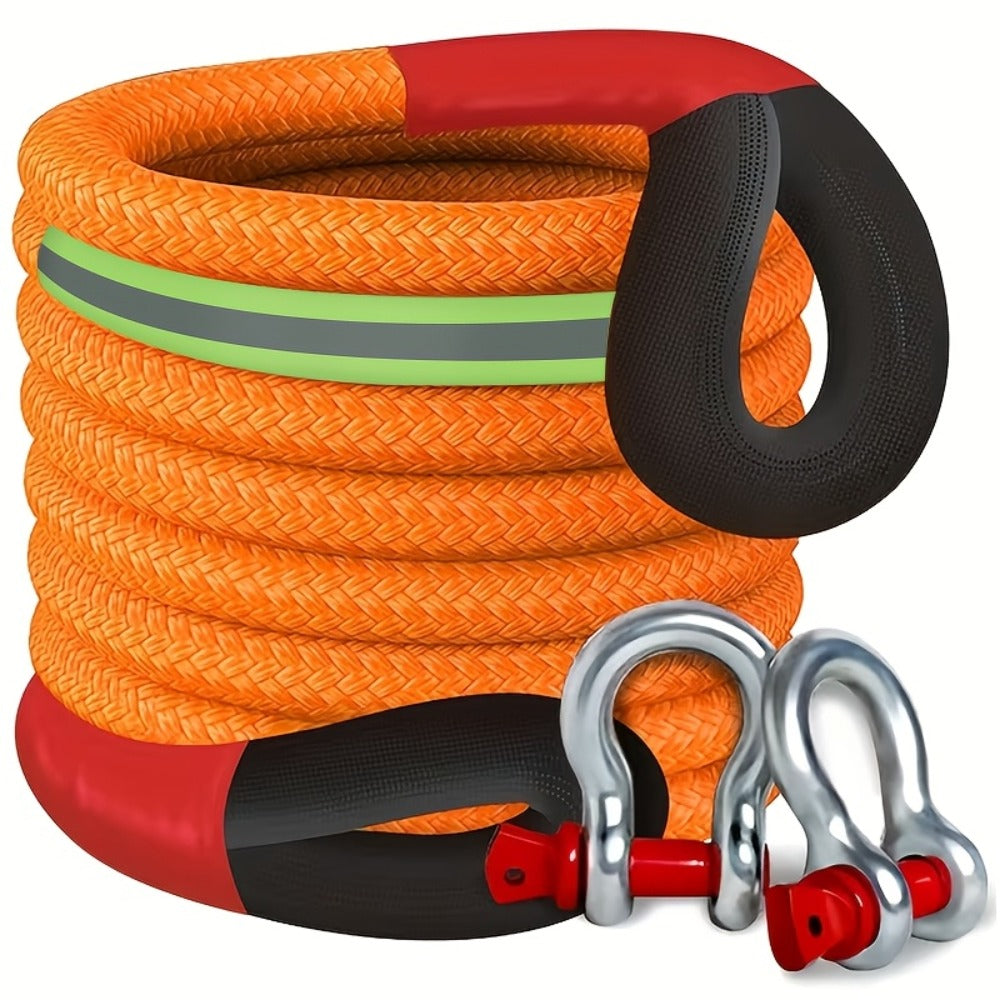 Kinetic Recovery Rope 48501 LBS 22 Ton – High Strength Nylon Tow Rope with Bow Shackles & Storage Bag, 14.5 16.4 30 FT Options for Truck SUV