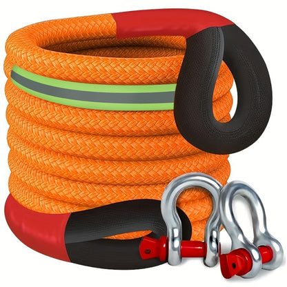 Kinetic Recovery Rope 48501 LBS 22 Ton – High Strength Nylon Tow Rope with Bow Shackles & Storage Bag, 14.5 16.4 30 FT Options for Truck SUV