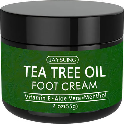 Tea Tree Oil & Coconut Oil Foot & Hand Cream 2-Pack, Deep Moisturizing for Dry Cracked Heels, Rough Hands &