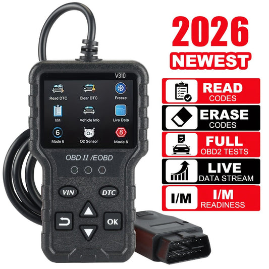 OBD2 Scanner Diagnostic Tool – Full OBD2 Engine Code Reader with Modes 6 & 8, USB Powered for All OBDII/EOBD Vehicles 1996+