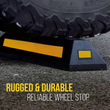 Garage Parking Curb Stop Rubber Wheel Stop 21 Inch Heavy Duty Car Tire Guide Railing for Garage Floor Wall Protector Vehicle Parking Aid 1pc