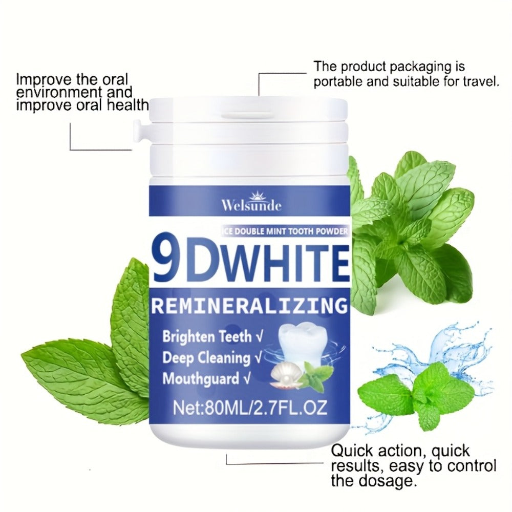 Hydroxyapatite Tooth Powder 3-Pack Remineralizing Whitening Deep Cleaning Mint Fresh Breath Enamel Oral Care