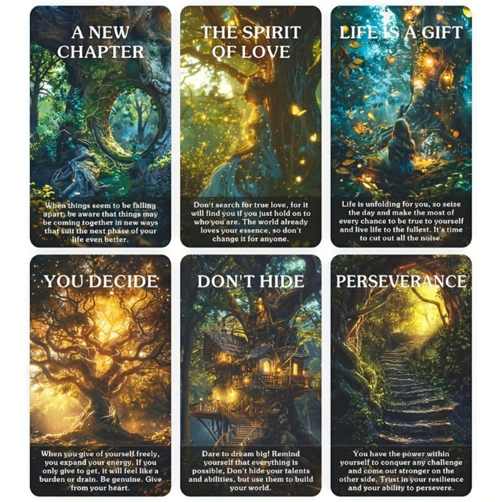 Magic Forest Oracle Cards Deck, Mystical Nature Divination Card Set for Beginners, Intuitive Guidance & Inspiration