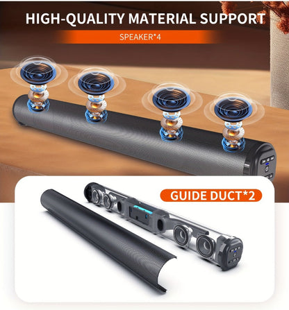 4D Echo Pearl Hi-Fi Soundbar with Subwoofer, Surround Sound Speaker System for TV, Computer & Laptop