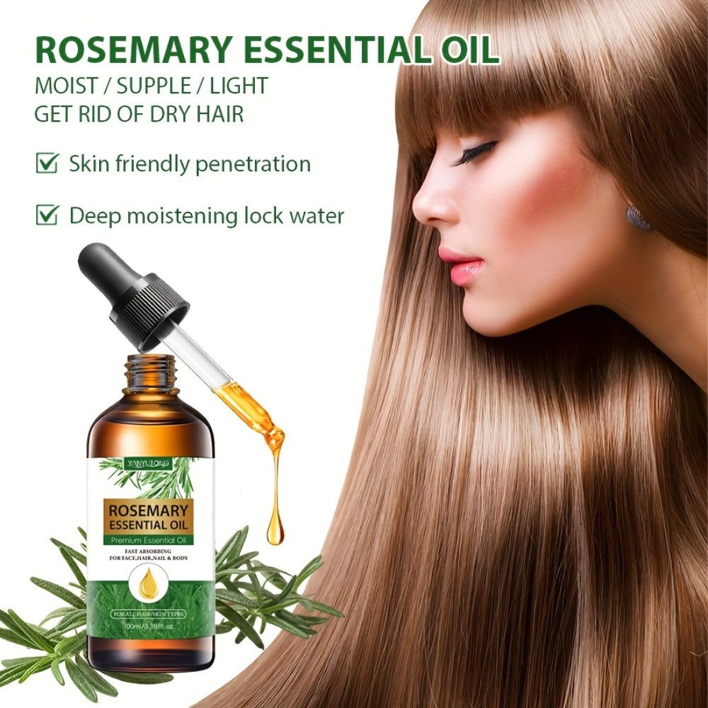 Essential Oil Rosemary External-Use Dropper Bottle with 1-Piece, 2-Piece or 1.01oz Available Options