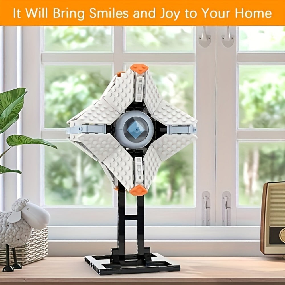 Building Block Set LA0137 Shell Display Model with 378 Pieces, Adjustable Panels and Black Stand