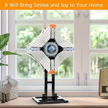 Building Block Set LA0137 Shell Display Model with 378 Pieces, Adjustable Panels and Black Stand