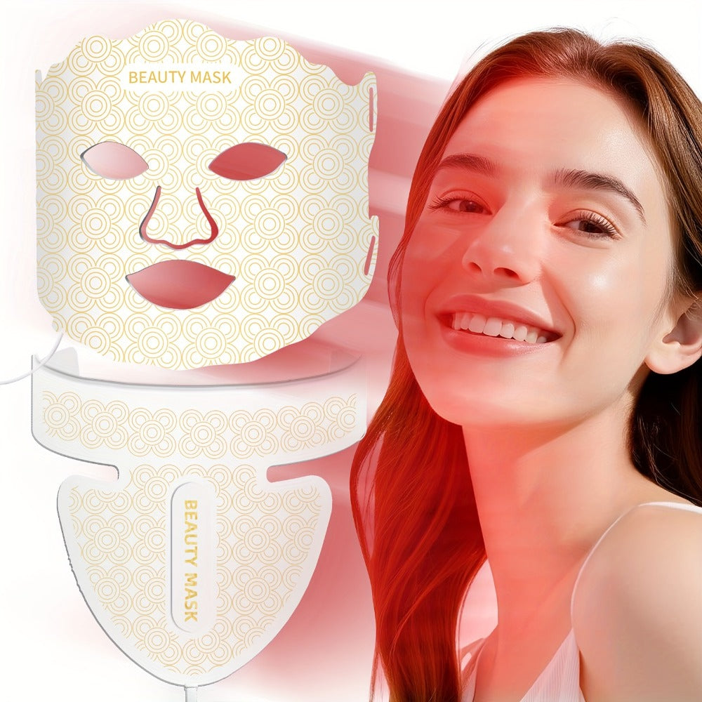 Red Light Therapy Face Mask, 7-in-1 LED Device for Face, Neck & Chest, 95 Beads 650nm & 850nm Dual Wavelength