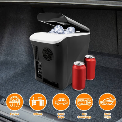 Car Mini Fridge, 3 Gallon 12V/24V DC Portable Car Refrigerator Cooler, Cools to -7°C, Fits 12x330ml Cans