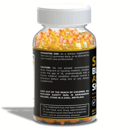Immune Support Gummies with Sea Moss 1445mg, 10-in-1 Superfood Blend with Black Seed Oil, Ashwagandha