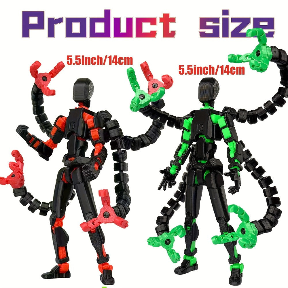 2pcs T13 Multi-Joint Action Figure Robot Set – 3D Printed Articulated Nova T-13 Mobile Robot Doll Desktop Decoration Game Enthusiast
