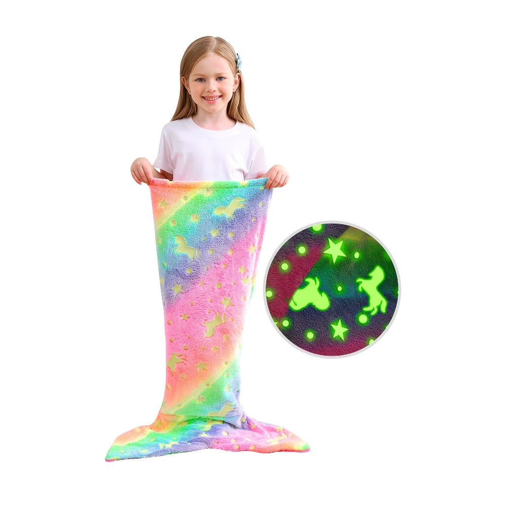 Mermaid Tail Sleeping Bag Blanket for Kids & Adults - Flannel 200GSM Anti-Kick Cozy Bed Cover